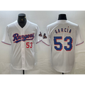Texas Rangers #53 Adolis Garcia Number White 2023 World Series Champions Cool Baseball Jersey