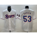 Texas Rangers #53 Adolis Garcia White 2023 World Series Champions Cool Baseball Jersey