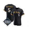 Texas Rangers #5 Corey Seager Black Gold 2023 World Series Flex Base Stitched Baseball Jersey