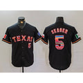 Texas Rangers #5 Corey Seager Black Rainbow Mexico Cool Base Stitched Baseball Jersey