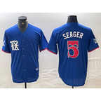 Texas Rangers #5 Corey Seager Royal Blue 2023 City Connect Stitched Baseball Jersey