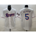 Texas Rangers #5 Corey Seager White 2023 World Series Champions Cool Baseball Jersey