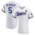 Texas Rangers #5 Corey Seager White 2023 World Series Flex Base Stitched Baseball Jersey