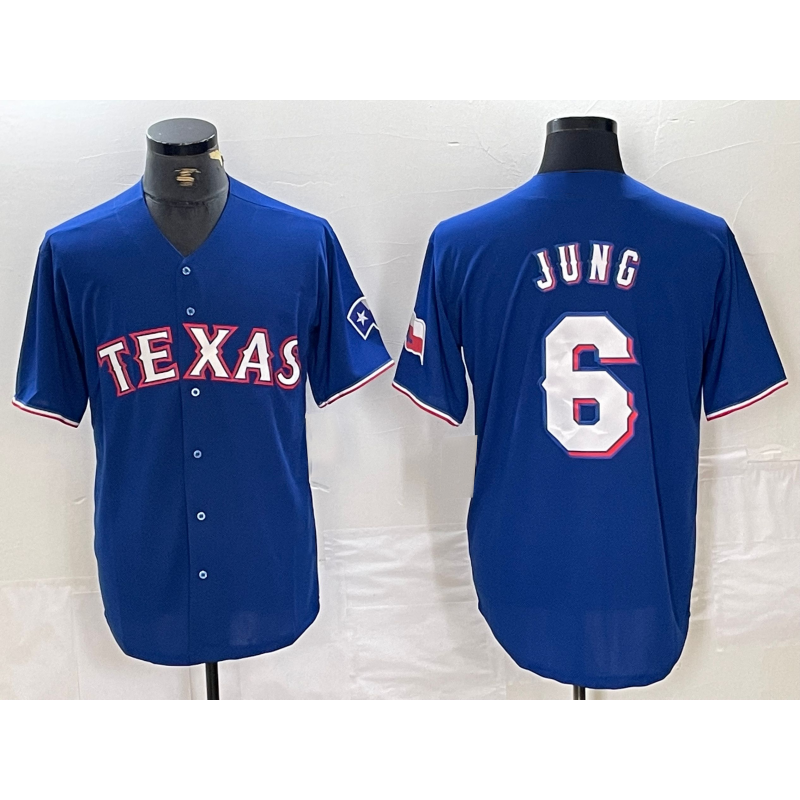 Texas Rangers #6 Josh Jung Blue Stitched Cool Baseball Jersey