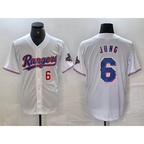 Texas Rangers #6 Josh Jung Number White 2023 World Series Champions Cool Baseball Jersey