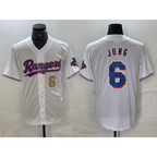 Texas Rangers #6 Josh Jung Number White 2023 World Series Champions Cool Baseball Jersey