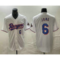 Texas Rangers #6 Josh Jung Number White 2024 Gold Collection Limited Cool Baseball Jersey