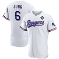 Texas Rangers #6 Josh Jung White 2023 World Series Flex Base Stitched Baseball Jersey