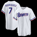 Texas Rangers #7 Ivan Rodriguez White Home Retired Player Replica Baseball Jersey