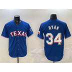 Texas Rangers #34 Nolan Ryan Royal Cool Base Stitched Baseball Jersey