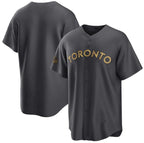 Toronto Blue Jays Blank Charcoal 2022 All-Star Cool Base Stitched Baseball Jersey