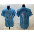 Toronto Blue Jays #11 Bo Bichette Blue 2025 World Series Flex Base Stitched Baseball Jersey