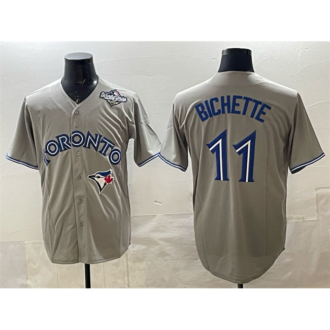 Toronto Blue Jays #11 Bo Bichette Gray 2025 World Series Home Cool Base Stitched Baseball Jersey