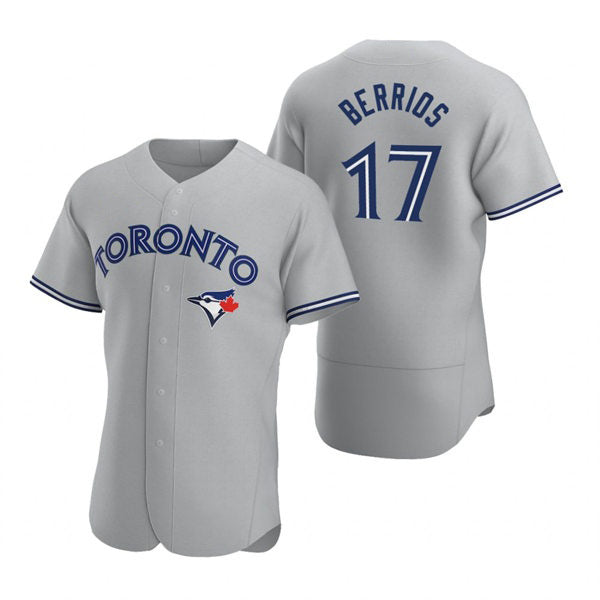 Toronto Blue Jays #17 Jose Berrios Gray Road Flex Base Player Baseball Jersey