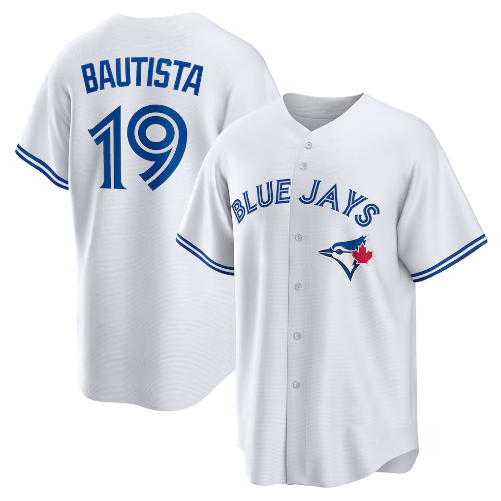 Toronto Blue Jays #19 Jose Bautista White Home Retired Player Replica Baseball Jersey