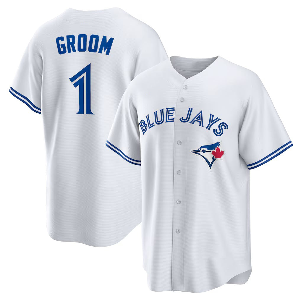 Toronto Blue Jays #1 Groom Home White Replica Baseball Jersey