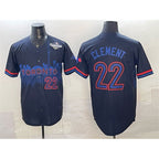 Toronto Blue Jays #22 Ernie Clement Navy 2025 World Series City Connect Limited Stitched Baseball Jersey