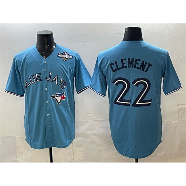 Toronto Blue Jays #22 Ernie Clement Royal 2025 World Series Cool Base Stitched Baseball Jersey