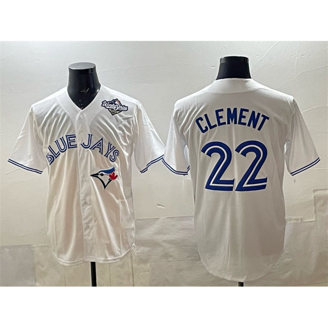 Toronto Blue Jays #22 Ernie Clement White 2025 World Series Home Cool Base Stitched Baseball Jersey