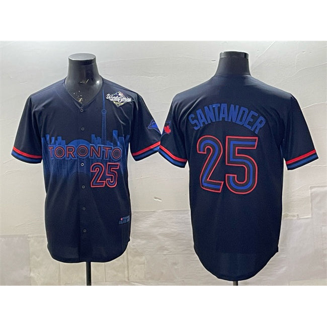 Toronto Blue Jays #25 Anthony Santander Navy 2025 World Series City Connect Limited Stitched Baseball Jersey