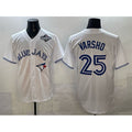 Toronto Blue Jays #25 Daulton Varsho White 2025 World Series Home Cool Base Stitched Baseball Jersey