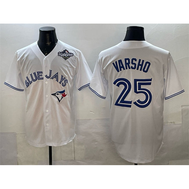 Toronto Blue Jays #25 Daulton Varsho White 2025 World Series Home Cool Base Stitched Baseball Jersey