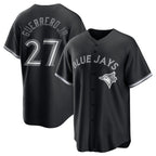 Toronto Blue Jays #27 Vladimir Guerrero Jr. Black Lights Out Limited Stitched Baseball Jersey