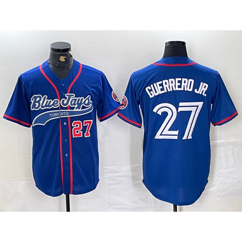 Toronto Blue Jays #27 Vladimir Guerrero Jr Blue Cool Base Stitched Baseball Jersey