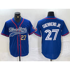 Toronto Blue Jays #27 Vladimir Guerrero Jr Blue Cool Base Stitched Baseball Jersey