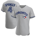 Toronto Blue Jays #4 George Springer Gray Flex Base Stitched Baseball Jersey