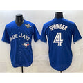 Toronto Blue Jays #4 George Springer Navy 2025 World Series Home Cool Base Stitched Baseball Jersey