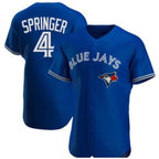 Toronto Blue Jays #4 George Springer Royal Flex Base Stitched Baseball Jersey
