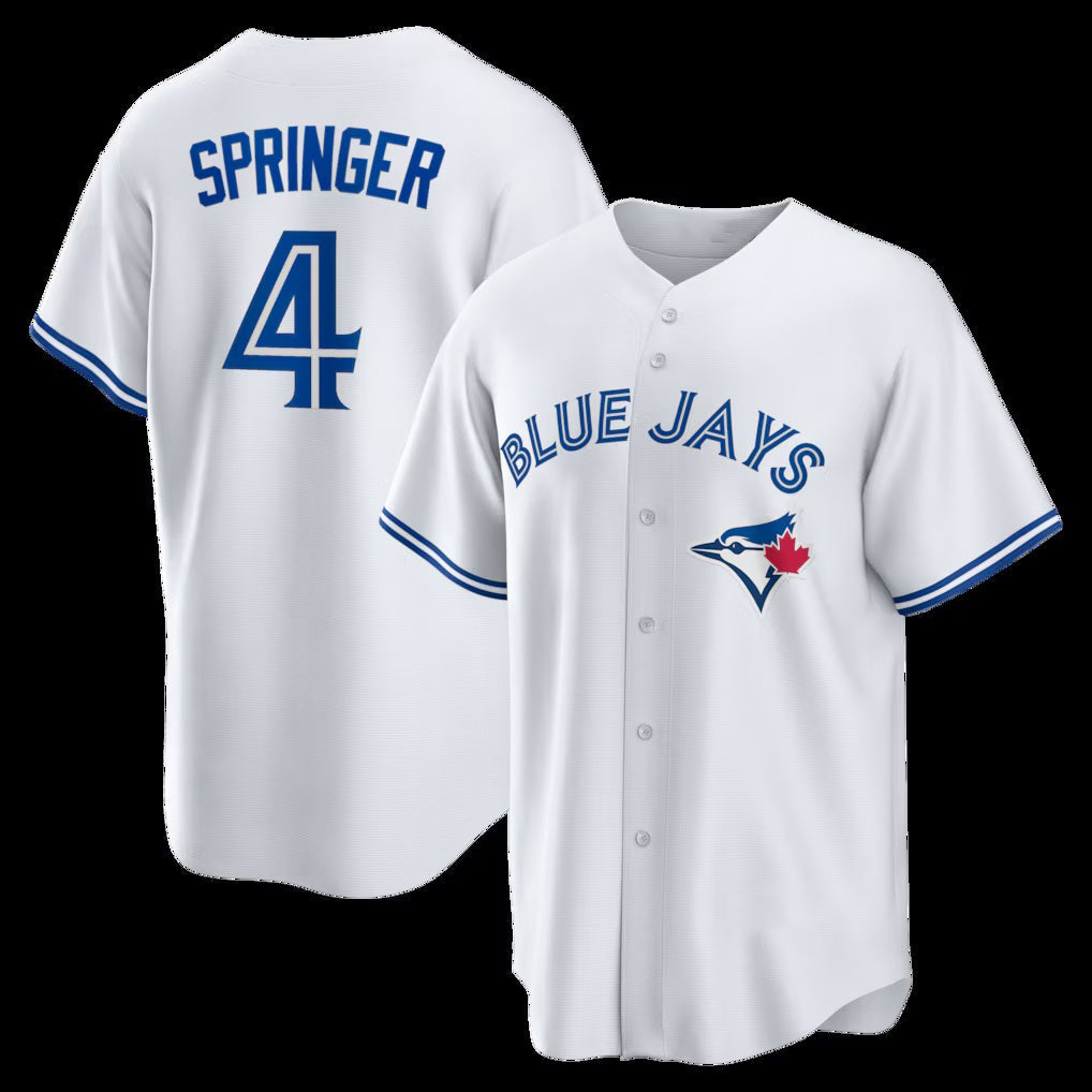 Toronto Blue Jays #4 George Springer White Home Replica Baseball Jersey