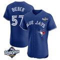 Toronto Blue Jays #57 Shane Bieber Royal 2025 World Series Baseball Stitched Jerseys