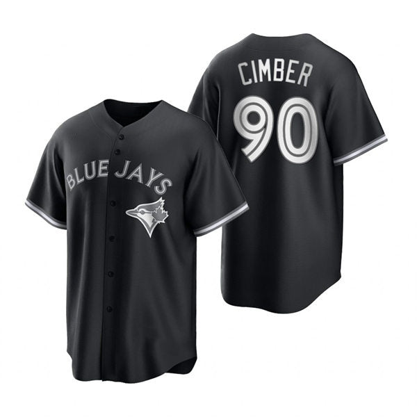 Toronto Blue Jays #90 Adam Cimber Black White Collection Baseball Jersey