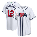 USA Baseball #12 Kyle Schwarber 2026 World Baseball Classic Home Stadium Baseball Jersey - White