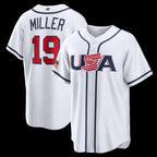 USA Baseball #19 Mason Miller 2026 World Baseball Classic Home Stadium Baseball Jersey - White