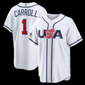 USA Baseball #1 Corbin Carroll 2026 World Baseball Classic Home Stadium Baseball Jersey - White