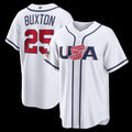 USA Baseball #25 Byron Buxton 2026 World Baseball Classic Home Stadium Baseball Jersey - White