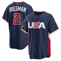 USA Baseball #2 Alex Bregman 2026 World Baseball Classic Road Stadium Baseball Jersey - Navy