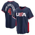 USA Baseball #4 Pete Crow-Armstrong 2026 World Baseball Classic Road Stadium Baseball Jersey - Navy