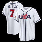 USA Baseball #7 Bobby Witt Jr. 2026 World Baseball Classic Home Stadium Baseball Jersey - White