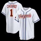 Venezuela Baseball #1 Jackson Chourio 2026 World Baseball Classic Home Stadium Baseball Jersey - White