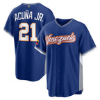 Venezuela Baseball #21 Ronald Acuña Jr. 2026 World Classic Road Stadium Jersey - Royal