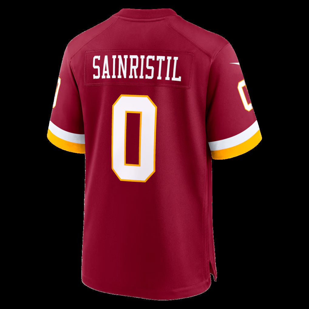 W.Commanders #0 Mike Sainristil Burgundy Game Stitched Football American Jersey