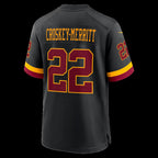 W.Commanders #22 Jacory Croskey-Merritt Black Hail Raiser Alternate Game Stitched Football American Jersey