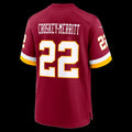 W.Commanders #22 Jacory Croskey-Merritt Burgundy Game Stitched Football American Jersey