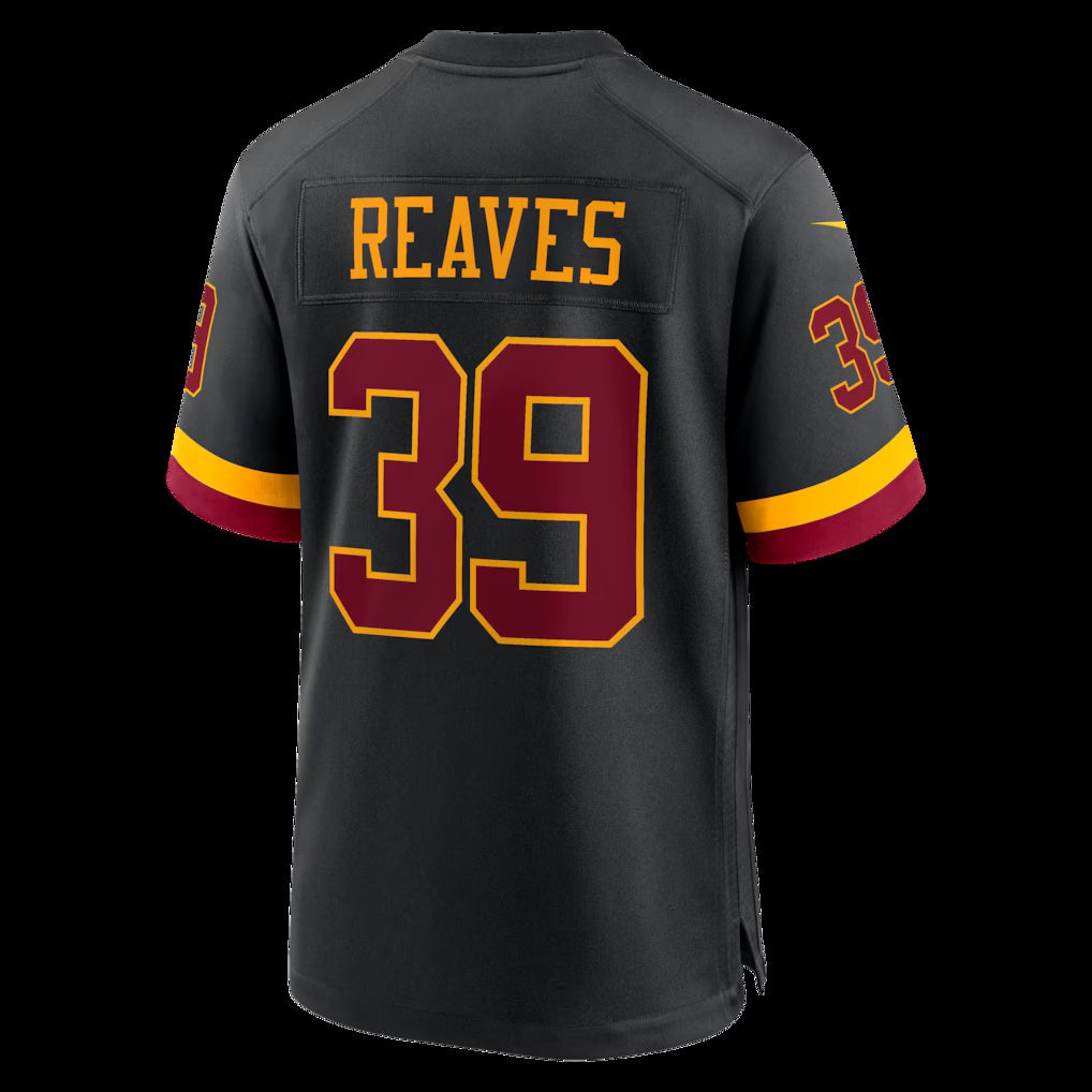 W.Commanders #39 Jeremy Reaves Black Hail Raiser Alternate Game Stitched Football American Jersey