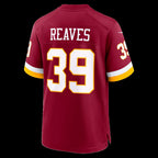 W.Commanders #39 Jeremy Reaves Burgundy Game Stitched Football American Jersey