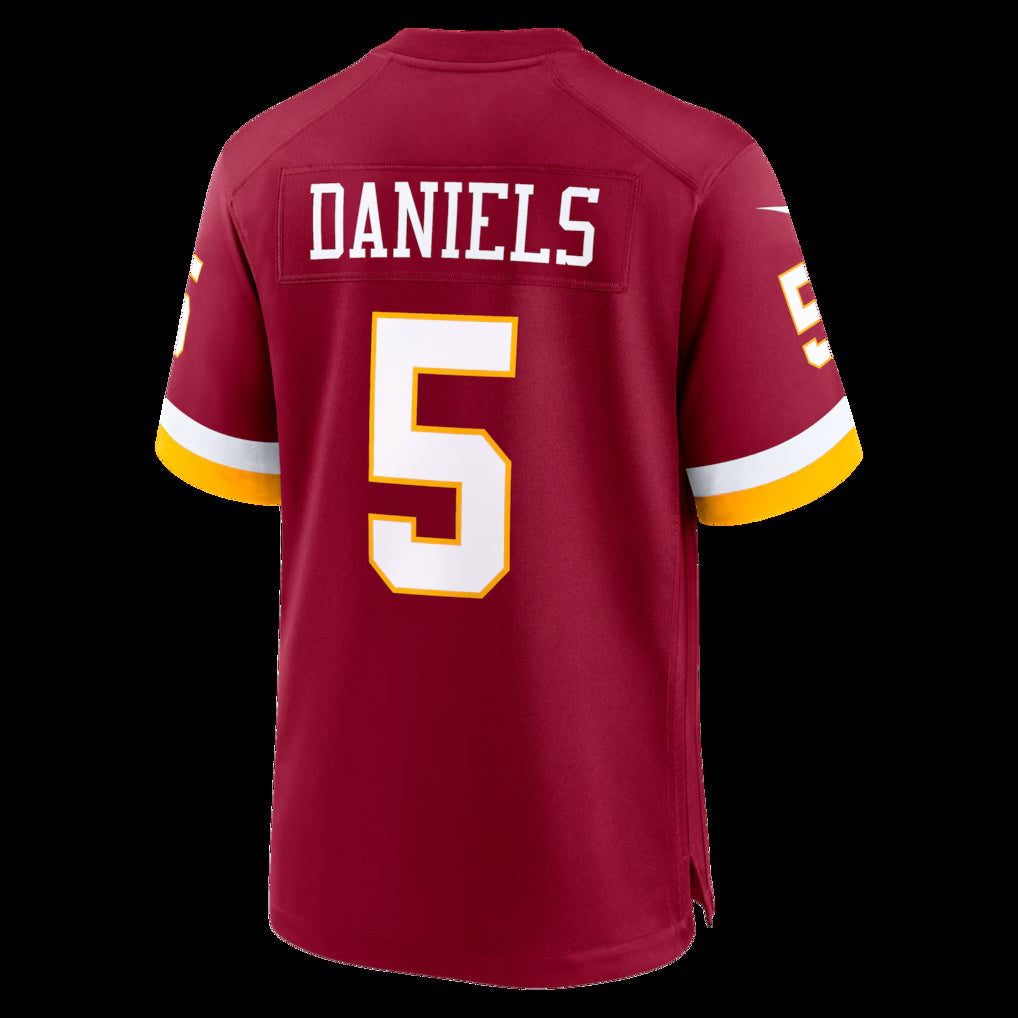 W.Commanders #5 Jayden Daniels Burgundy Game Stitched Football American Jersey